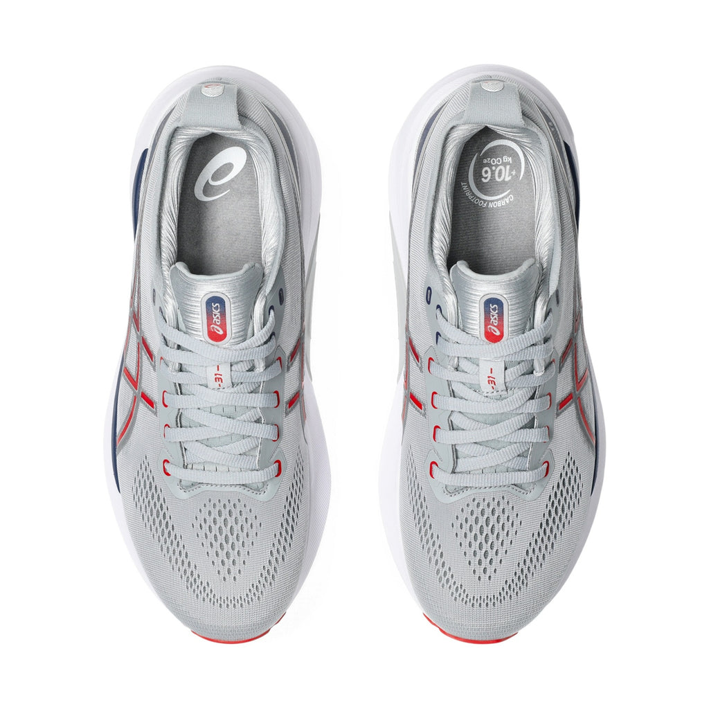 GEL-KAYANO 31 — Piedmont Grey/Fiery Red