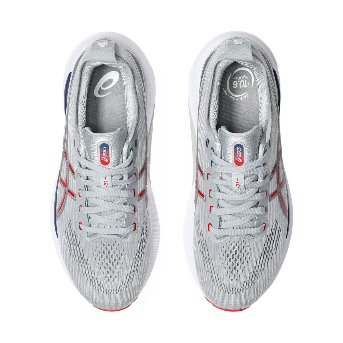GEL-KAYANO 31 — Piedmont Grey/Fiery Red